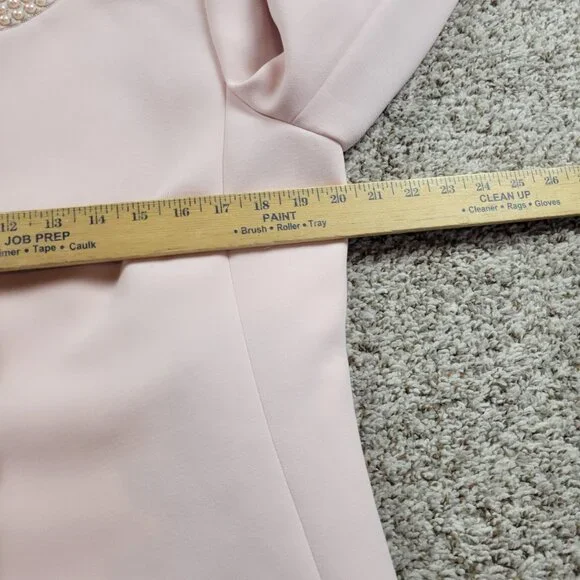 TAHARI Blazer Women’s 14 Pink Single Breasted Lined Career Work Embellished - Picture 5 of 7